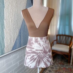 Pacsun Waffle Neutral Tie-Dye Mini Skirt